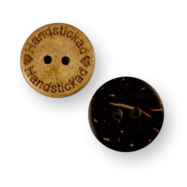 Knap håndstrikket kokosnød 18mm