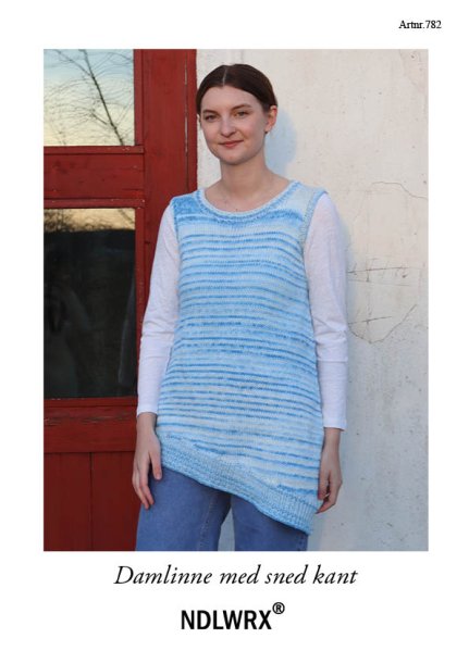 Dame tanktop med skrå kant