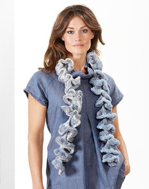 Hæklet og strikket tørklæde