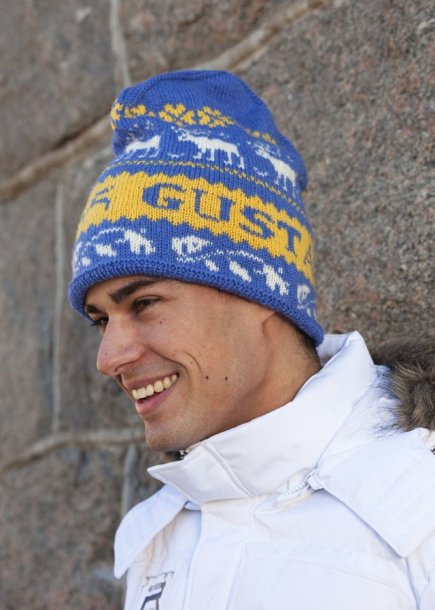 Mønstret sportshue i strik