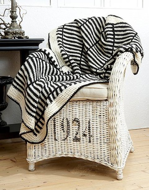 Mønstret strikket tæppe