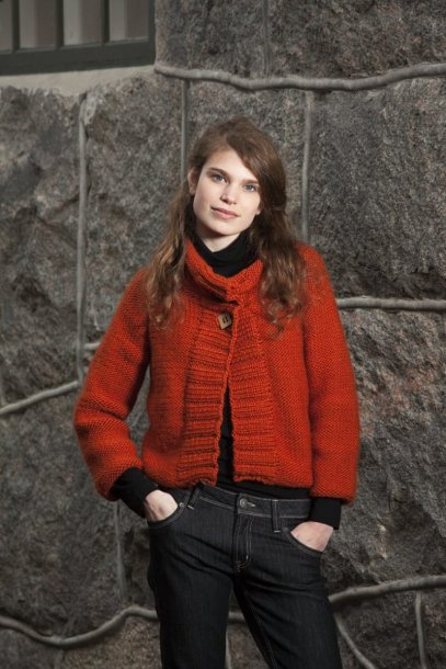 Cardigan med krave og bred elastik