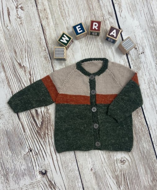 Baby cardigan med striber
