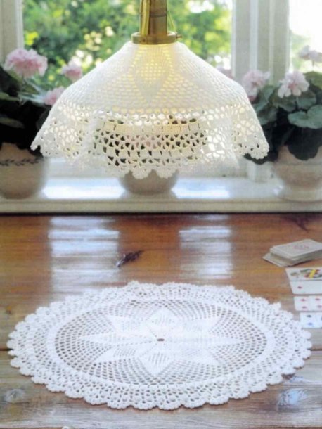 Rund dug og lampeskærm - Strikkeopskrifter & Hækleopskrifter - Marks & Kattens