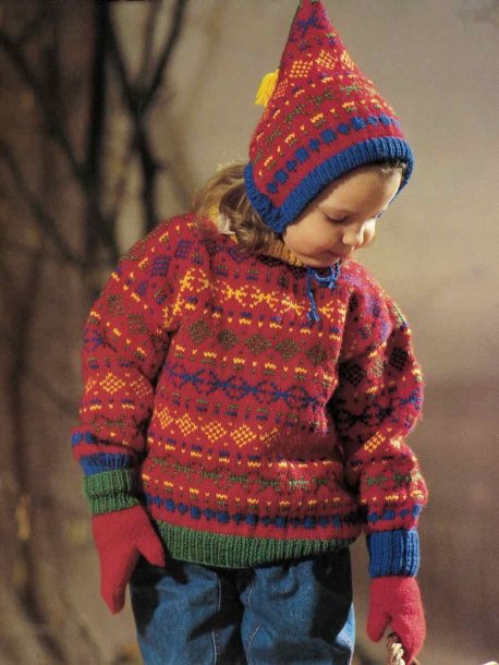 Tröja, mössa och vantar