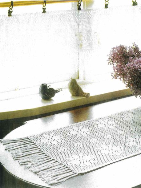 Løber og kant blonder til gardiner