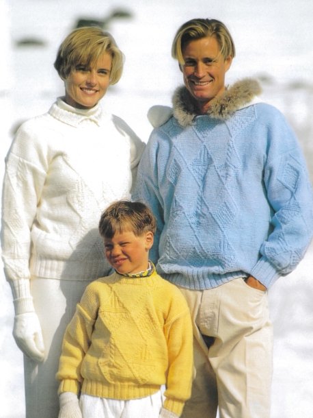 Dam, herr och barntröja i struktur