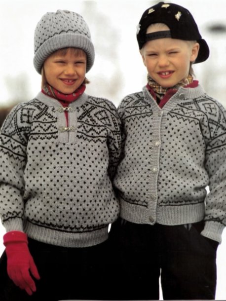 Pullover, cardigan og hue