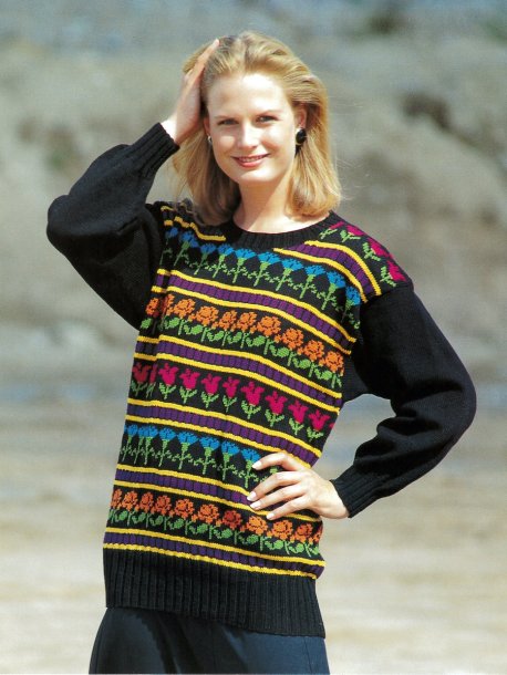 Sweater med blomster