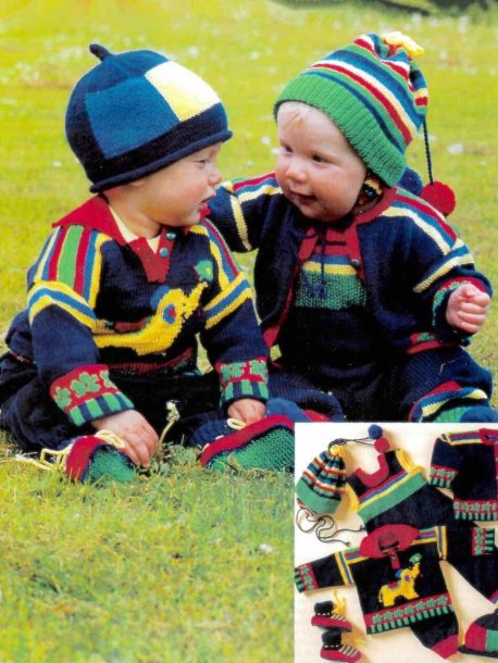 Babytröja, kofta, byxa, mössor och socka