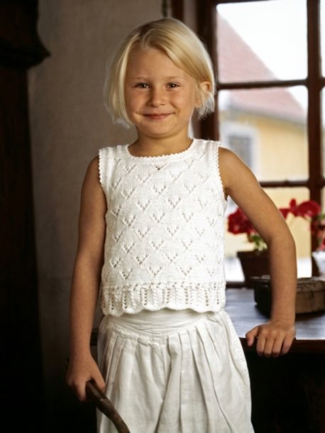 Blondestrikket cardigan og tanktop
