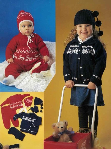 Tröja, mössa, kofta, enfärgad mössa, vantar, byxa och väpnarluva