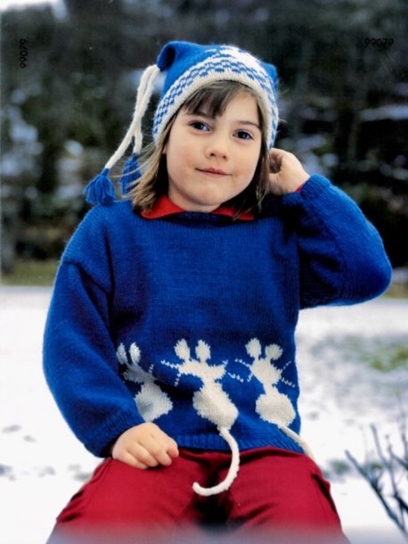 Pullover og hue med mus