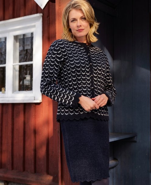 Bølgemønsterjakke med nederdel